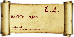 Boár Lajos névjegykártya